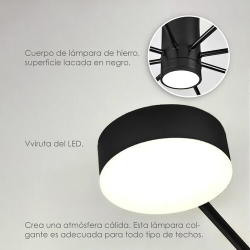 Lampara de techo estilo industrial hierro forjado lampara downlight 10+1 luces