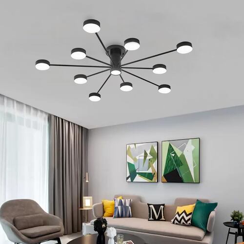 Lampara de techo estilo industrial hierro forjado lampara downlight 10+1 luces
