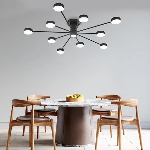 Lampara de techo estilo industrial hierro forjado lampara downlight 10+1 luces