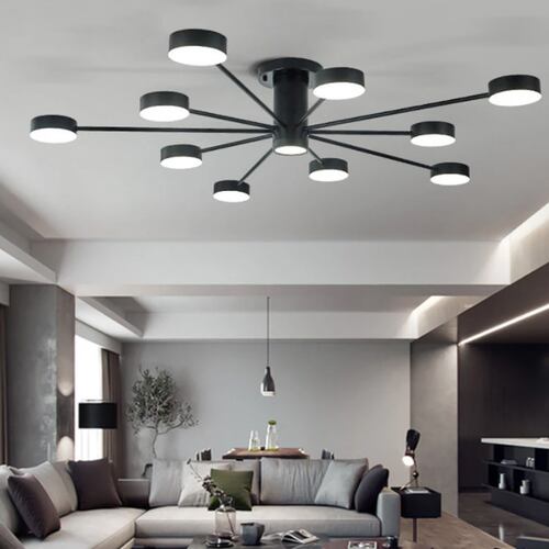 Lampara de techo estilo industrial hierro forjado lampara downlight 10+1 luces