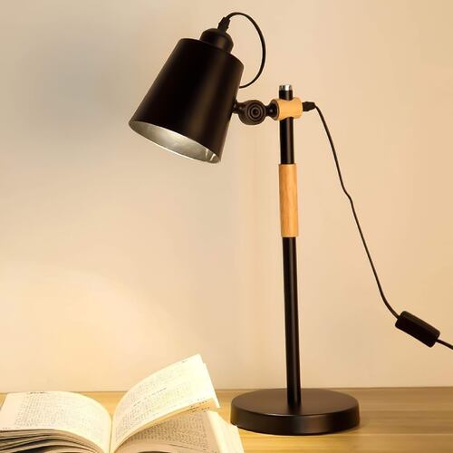 Lampara de escritorio luz de mesa ajustable moderna detalles de madera