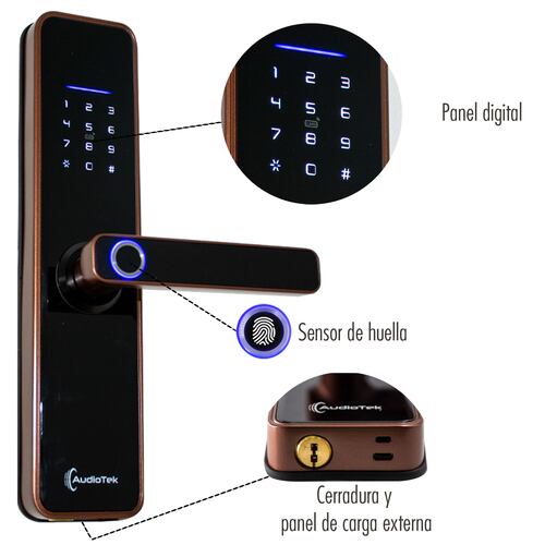 Cerradura Electronica Huella Biometrica Wifi Chapa Digital Inteligente App Seguridadi Cobre.