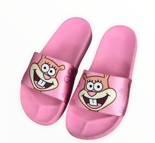 SANDALIAS CASUALES TIPO SLIDE UNISEX DISEÑO BOB ESPONJA, PATRICIO, ARENITA.