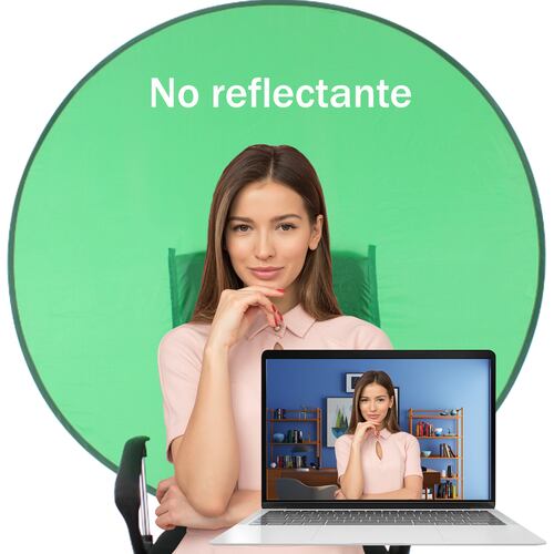 Pantalla Verde Fondo para Silla Redondo Chroma Key 55" Plegable Fotografia Video 