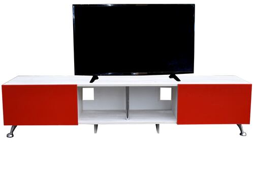 Mueble para TV de 90" London 200 mts Moderno y Elegante  Hogare Blanco Rojo