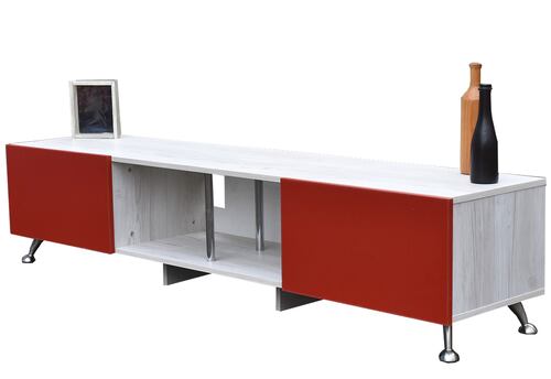  Mueble para TV de 90" London 200 mts Moderno y Elegante  Hogare Blanco Rojo