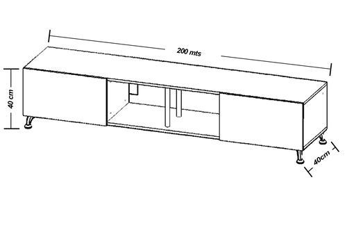  Mueble para TV de 90" London 200 mts Elegante y Minimalista Hogare Gris Blanco 