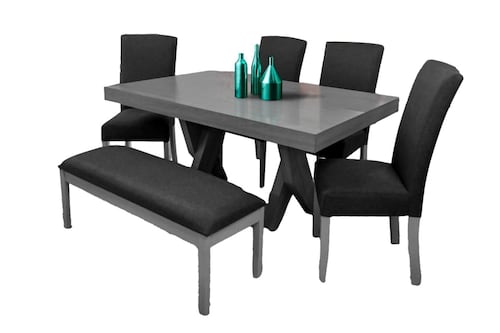 Antecomedor 4 Sillas 1 Banca Master Gris - Kessa.