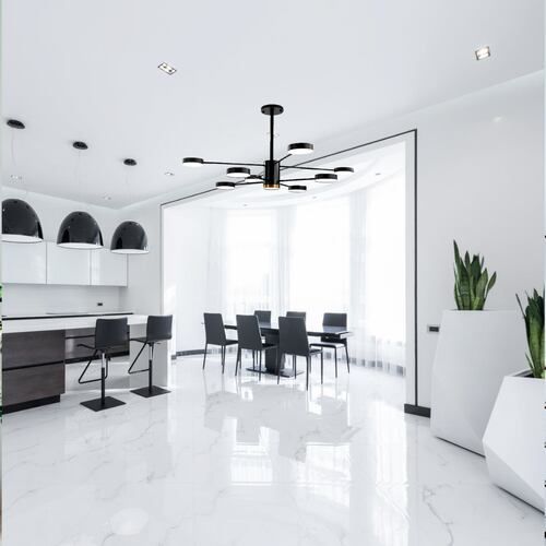 Lampara de techo estilo industrial hierro forjado negro con dorado lampara downlight 8+1 luces