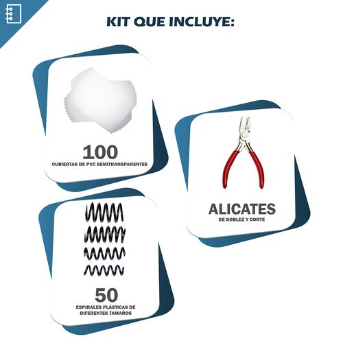  Engargoladora y Perforadora 12 Hojas A4 Arillos Plastico Espirales Pastas Incluidos