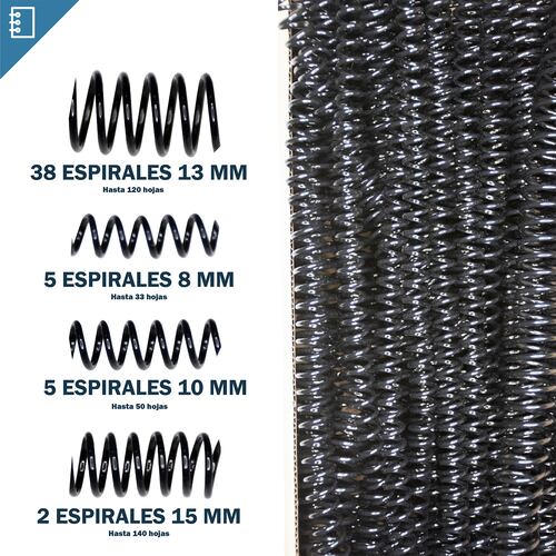  Engargoladora y Perforadora 12 Hojas A4 Arillos Plastico Espirales Pastas Incluidos