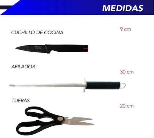 Juego De Cuchillos De Chef 8 Pz De Cerámica Con Base Hacha