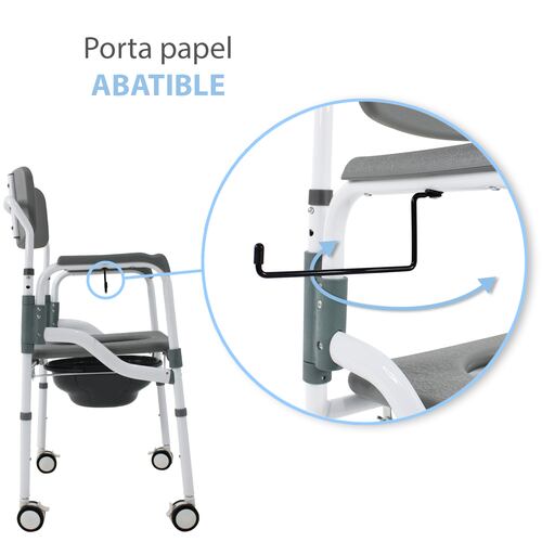 Silla Baño Premium Discapacitados Ducha Aluminio 3-1 Adulto Comodo