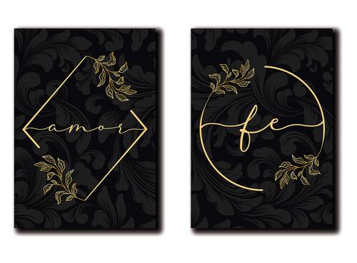 Cuadros Decorativos Set de 2 pzs Canvas moderno fe y amor 60 X 90 cm.