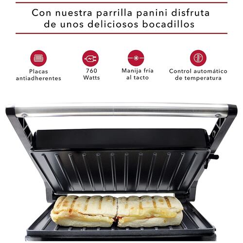 Parrilla Panini Sandwichera RCA RC-122G 120V 760W