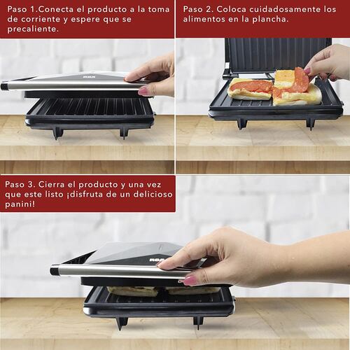 Parrilla Panini Sandwichera RCA RC-122G 120V 760W
