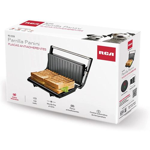 Parrilla Panini Sandwichera RCA RC-122G 120V 760W