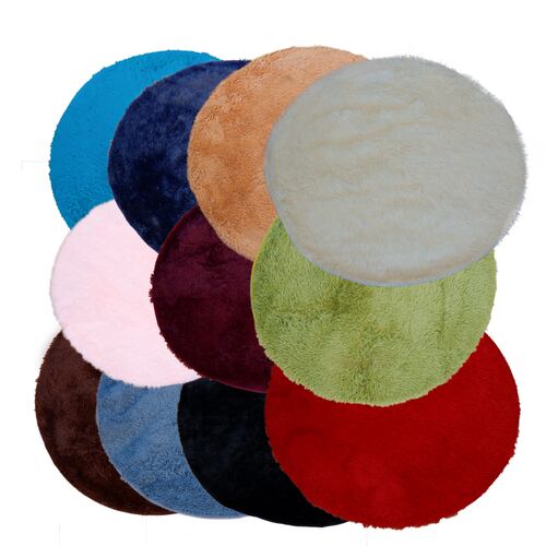 Tapete Decorativo redondotipo Shag 1 Metro de diámetro Fibra Larga Suave y Caliente Ideal para Sala recamara