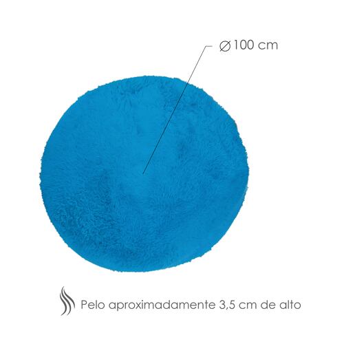 Tapete Decorativo redondotipo Shag 1 Metro de diámetro Fibra Larga Suave y Caliente Ideal para Sala recamara