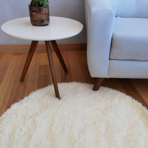 Tapete Decorativo redondotipo Shag 1 Metro de diámetro Fibra Larga Suave y Caliente Ideal para Sala recamara