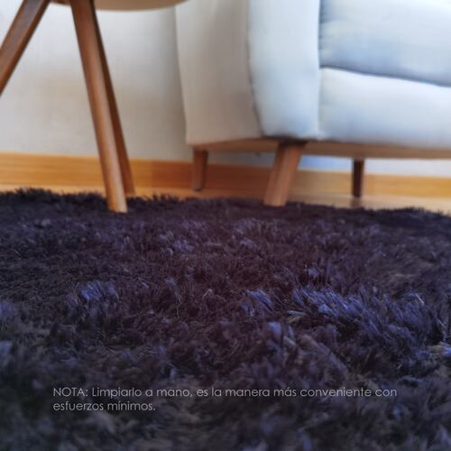 Tapete Decorativo redondotipo Shag 1 Metro de diámetro Fibra Larga Suave y Caliente Ideal para Sala recamara