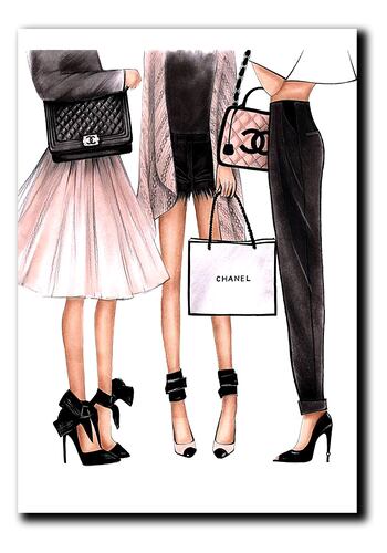 Cuadros Decorativos Set de 3 pzs Canvas moderno Fashion 60 X 90 cm.