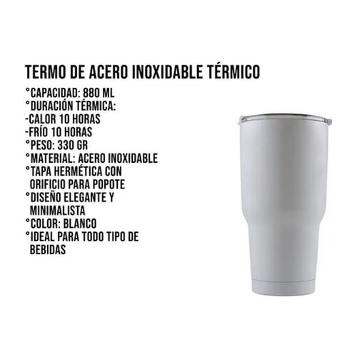 Vaso Termo Acero Inoxidable P/cafe 30oz Térmico Frío Calient