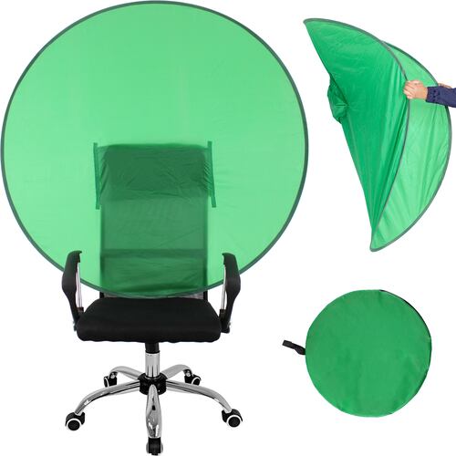 Pantalla Verde Fondo para Silla Redondo Chroma Key 55" Plegable Fotografia Video 