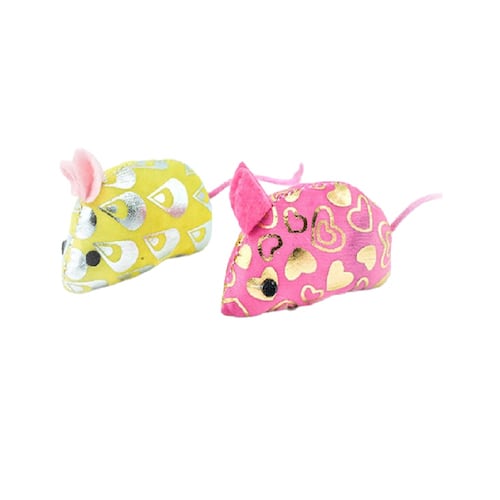 Juguete Gato Pawffy Ratones Colores Peluche 2Pzas Sunny