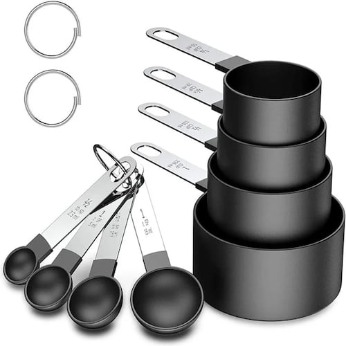 Juego de 4 tazas medidoras y 4 cucharas De reposteria 