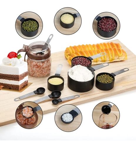Juego de 4 tazas medidoras y 4 cucharas De reposteria 