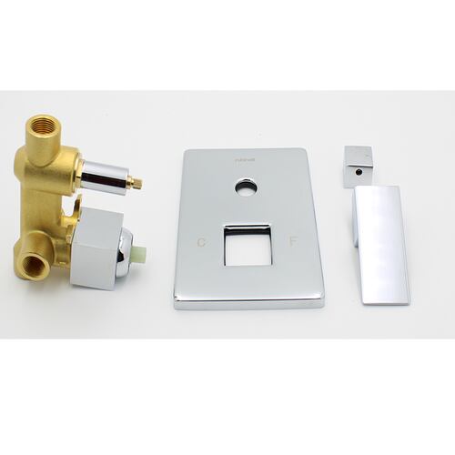 Accesorios Baño Cuadrado Regadera Teléfono Salida Tina Cromo.