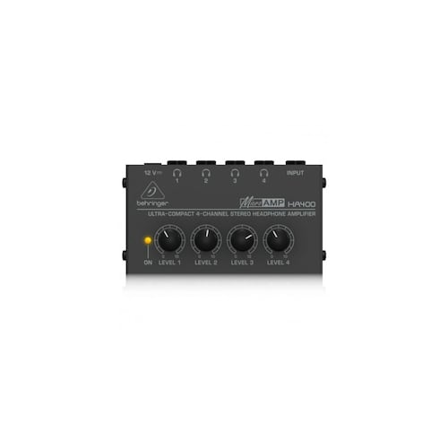 Amplificador de auriculares Behringer Microamp HA400 Estéreo ultracompacto de 4 canales .