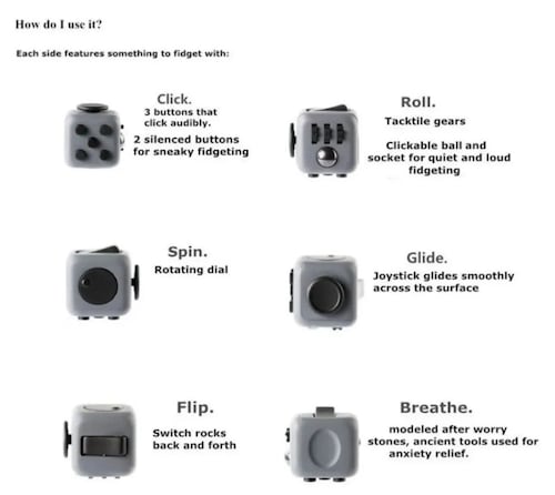 Juguete Anti Estrés - Fidget Cube Gris Rojo