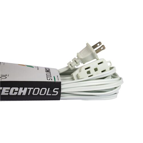 CNX Extensión Eléctrica, Color Blanca, 3 Tomas Polarizadas, 10mts (Paq 3).
