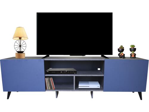  Mueble para TV de 80"Europa  Moderno y Minimalista Hogare Gris Azul