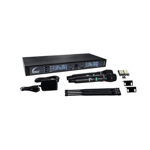 Sistema de Microfonos MELO RF-300 Negro Inalámbricos 