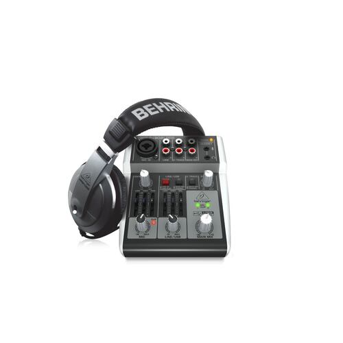 Sistema Podcasting BEHRINGER PODCASTUDIO 2 USB mezclador USB,  auriculares y micrófono.