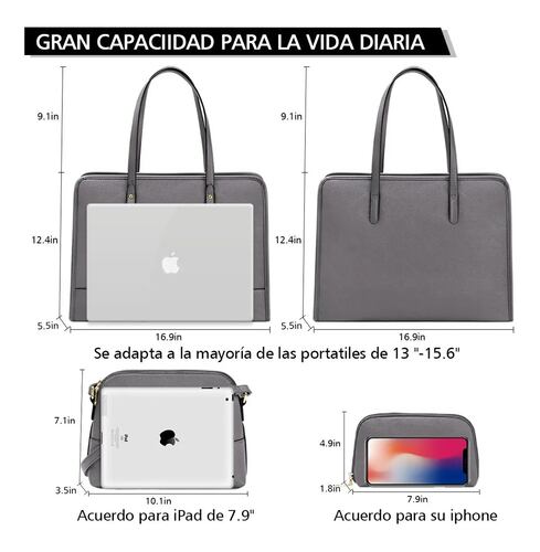 Set De Bolsa Para Dama 3 pcs  Gris