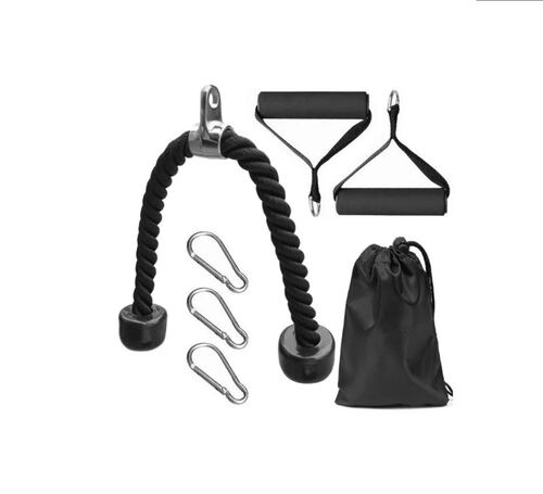 Cuerda Para Triceps Rope Agarraderas Pinzas De Mosquetón Gym