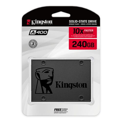 Unidad de Estado Sólido de 240 GB, Kingston A400 2.5'', 500/350 MB/s.