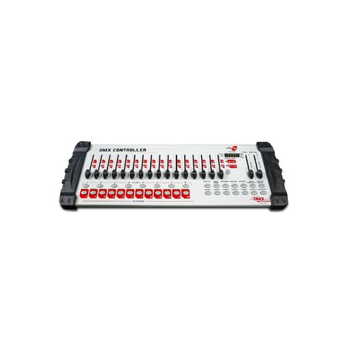 Controlador  LITE TEK DMX 384 Blanco 16 controles deslizables