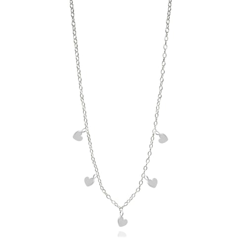 Collar de Corazón con Cadena de Plata por Anante Joyería, Colección Amore para Mujer