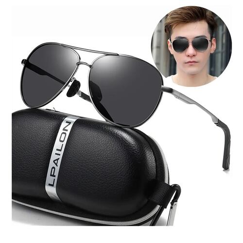 Lentes De Sol Casual Para Hombres Aluminio Gafas Polarizadas Conducir De Alta Calidad Uv400 Deportes De Playa.