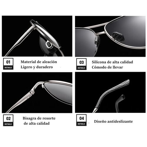 Lentes De Sol Casual Para Hombres Aluminio Gafas Polarizadas Conducir De Alta Calidad Uv400 Deportes De Playa.