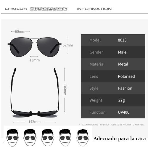 Lentes De Sol Casual Para Hombres Aluminio Gafas Polarizadas Conducir De Alta Calidad Uv400 Deportes De Playa.