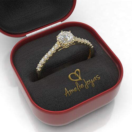 Anillo de compromiso en Oro Amarillo de 10K Amelie Joyas