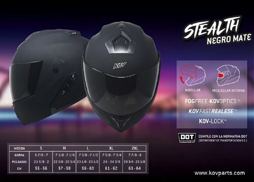 Casco Moto Abatible Negro Mate  Talla XL