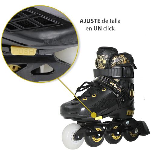 Patines Profesionales Linea Luz Led Talla 21-23 Premium Max