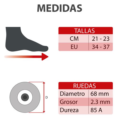Patines Profesionales Linea Luz Led Talla 21-23 Premium Max